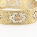 Złota bransoletka z geometrycznym wzorem, próba 0,585, XX wiek.