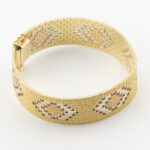 Złota bransoletka z geometrycznym wzorem, próba 0,585, XX wiek.