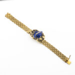 Złota bransoletka z niebieską emalia kobaltową XIX wiek