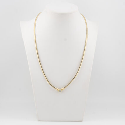 Złoty naszyjnik z diamentem, złoto 0,585