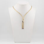 Złoty naszyjnik z syntetycznymi rubinami, złoto 0,585