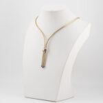 Złoty naszyjnik z syntetycznymi rubinami, złoto 0,585