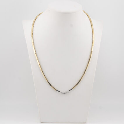 ZŁOTY NASZYJNIK Z CYRKONIAMI, ZŁOTO 0,750