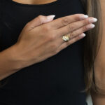 ZŁOTY PIERŚCIONEK Z DIAMENTAMI, ZŁOTO 0,750