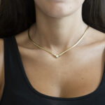 Złoty naszyjnik z diamentem, złoto 0,585