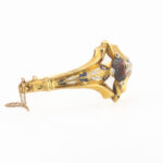 Złota bransoletka z XIX wieku z granatem i diamentami