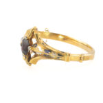 Złota bransoletka z XIX wieku z granatem i diamentami