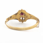 Złota bransoletka z XIX wieku z granatem i diamentami