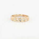 Złoty pierścionek z diamentami, złoto 0,585