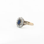 Pierścionek vintage z diamentami, złoto 0,585