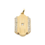 Złoty sekretnik vintage z naturalnym diamentem, złoto 0,585