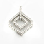 Zawieszka z białego złota z naturalnymi diamentami, Au 0,585