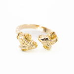 Złoty pierścionek z wizerunkiem baranków, Au 0,585