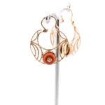 Złote kolczyki Au 0,585 z naturalnym koralem