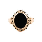 Złoty pierścionek z onyksem Au 0,585