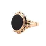 Złoty pierścionek z onyksem Au 0,585