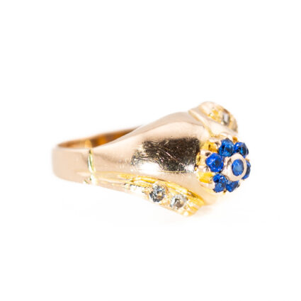 Złoty pierścionek Au 0,585 z cyrkoniami