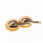 Złoty pierścionek z naturalnym szafirem i diamentami, Au 0,585